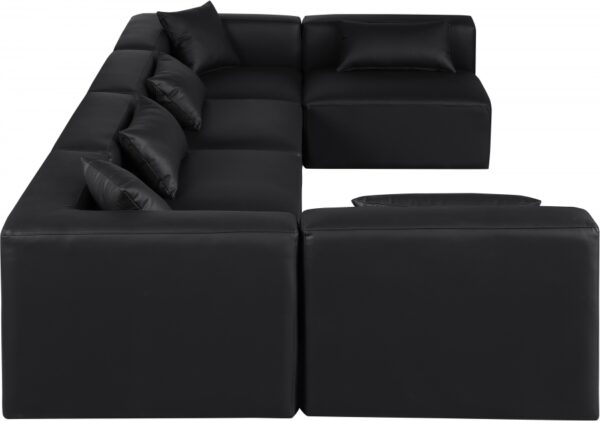 Cube 144" Vegan Leather Upholstered 6pc. Modular Sectional
