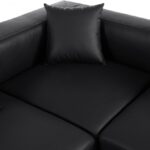 Cube 144" Vegan Leather Upholstered 6pc. Modular Sectional