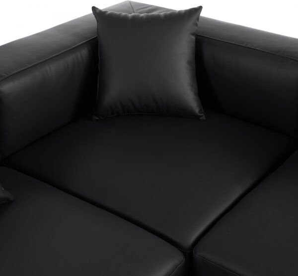 Cube 144" Vegan Leather Upholstered 6pc. Modular Sectional