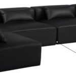 Cube 144" Vegan Leather Upholstered 6pc. Modular Sectional