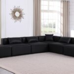 Cube 144" Vegan Leather Upholstered 6pc. Modular Sectional