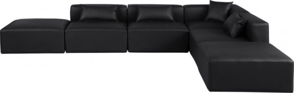 Cube 144" Vegan Leather Upholstered 6pc. Modular Sectional