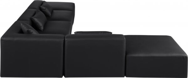 Cube 144" Vegan Leather Upholstered 6pc. Modular Sectional