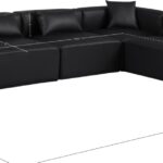 Cube 144" Vegan Leather Upholstered 6pc. Modular Sectional