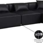 Cube 144" Vegan Leather Upholstered 6pc. Modular Sectional
