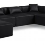Cube 144" Vegan Leather Upholstered 7pc. Modular Sectional
