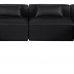 Cube 144" Vegan Leather Upholstered 7pc. Modular Sectional