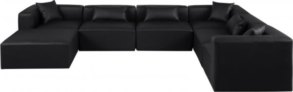 Cube 144" Vegan Leather Upholstered 7pc. Modular Sectional