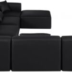 Cube 144" Vegan Leather Upholstered 7pc. Modular Sectional