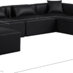 Cube 144" Vegan Leather Upholstered 7pc. Modular Sectional