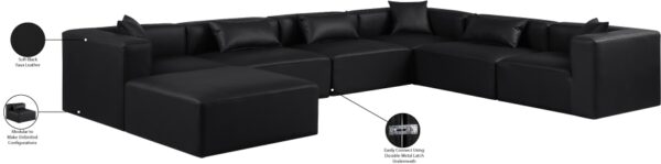 Cube 144" Vegan Leather Upholstered 7pc. Modular Sectional