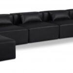 Cube 180" Vegan Leather Upholstered 7pc. Modular Sectional