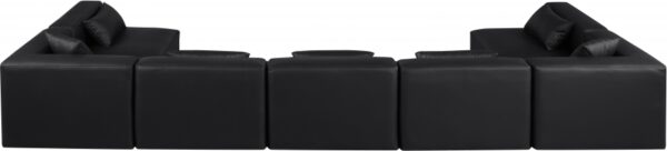 Cube 180" Vegan Leather Upholstered 7pc. Modular Sectional