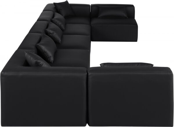Cube 180" Vegan Leather Upholstered 7pc. Modular Sectional