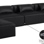 Cube 180" Vegan Leather Upholstered 7pc. Modular Sectional