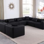 Cube 144" Vegan Leather Upholstered 8pc. Modular Sectional