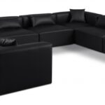 Cube 144" Vegan Leather Upholstered 8pc. Modular Sectional