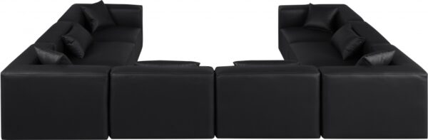 Cube 144" Vegan Leather Upholstered 8pc. Modular Sectional