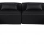 Cube 144" Vegan Leather Upholstered 8pc. Modular Sectional