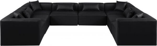 Cube 144" Vegan Leather Upholstered 8pc. Modular Sectional