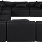 Cube 144" Vegan Leather Upholstered 8pc. Modular Sectional