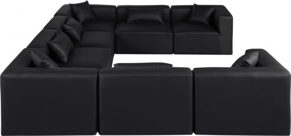Cube 144" Vegan Leather Upholstered 8pc. Modular Sectional