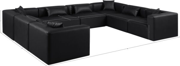 Cube 144" Vegan Leather Upholstered 8pc. Modular Sectional