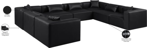 Cube 144" Vegan Leather Upholstered 8pc. Modular Sectional