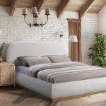 Vaughn Linen Textured Fabric Upholstered Bed