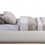 Vaughn Linen Textured Fabric Upholstered Bed