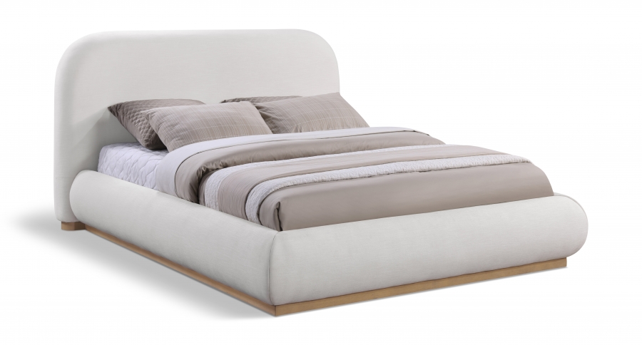 Vaughn Linen Textured Fabric Upholstered Bed