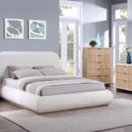 Vaughn Linen Textured Fabric Upholstered Bed