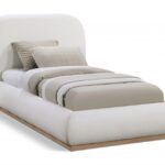Vaughn Linen Textured Fabric Upholstered Twin Bed