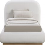 Vaughn Linen Textured Fabric Upholstered Twin Bed