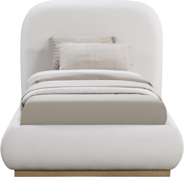 Vaughn Linen Textured Fabric Upholstered Twin Bed