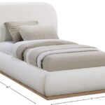 Vaughn Linen Textured Fabric Upholstered Twin Bed