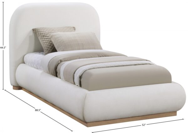 Vaughn Linen Textured Fabric Upholstered Twin Bed