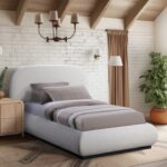 Vaughn Chenille Fabric Upholstered Twin Bed