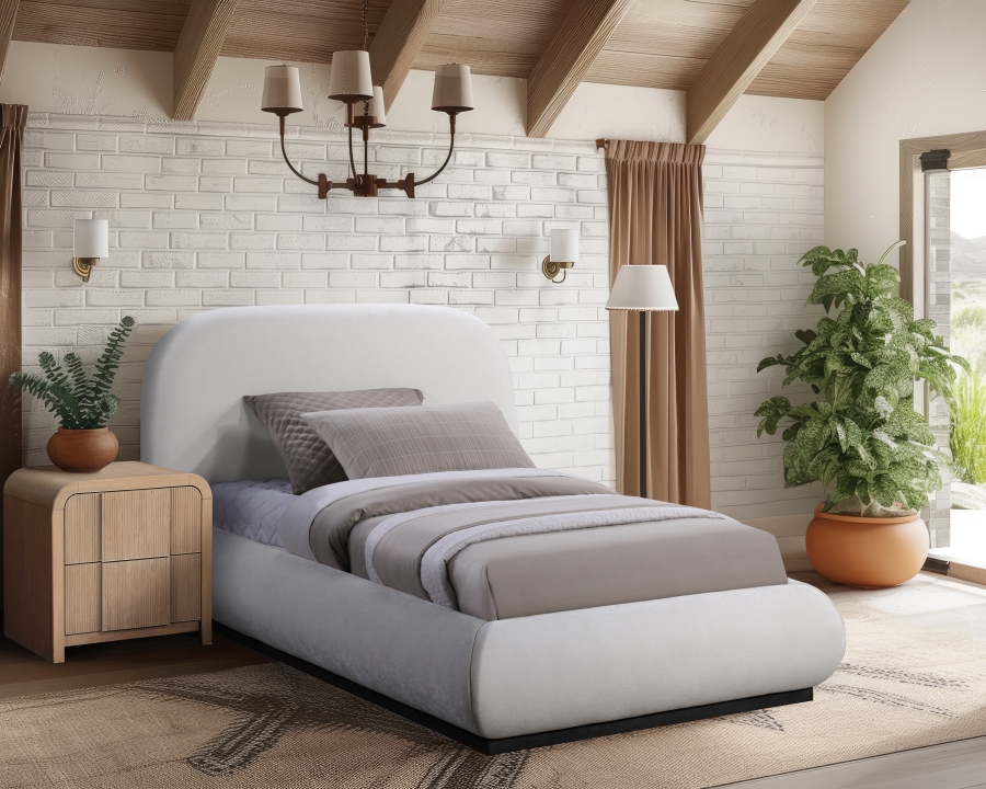 Vaughn Chenille Fabric Upholstered Twin Bed
