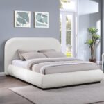 Vaughn Linen Textured Fabric Upholstered Bed