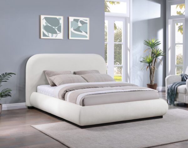 Vaughn Linen Textured Fabric Upholstered Bed