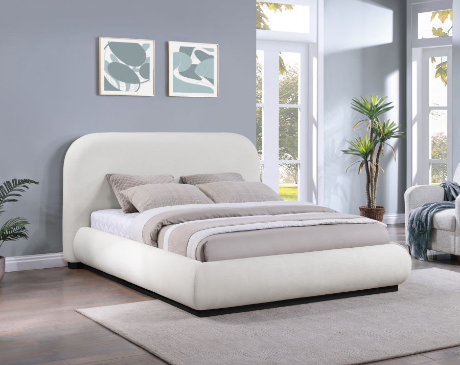 Vaughn Linen Textured Fabric Upholstered Bed
