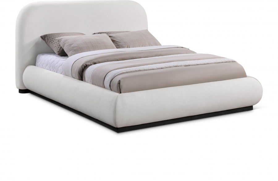 Vaughn Linen Textured Fabric Upholstered Bed