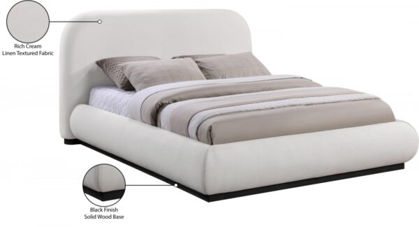 Vaughn Linen Textured Fabric Upholstered Bed