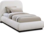 Vaughn Linen Textured Fabric UpholsteredTwin Bed
