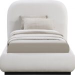 Vaughn Linen Textured Fabric UpholsteredTwin Bed