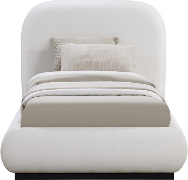 Vaughn Linen Textured Fabric UpholsteredTwin Bed