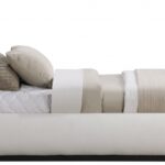 Vaughn Linen Textured Fabric UpholsteredTwin Bed