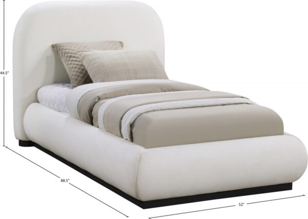 Vaughn Linen Textured Fabric UpholsteredTwin Bed