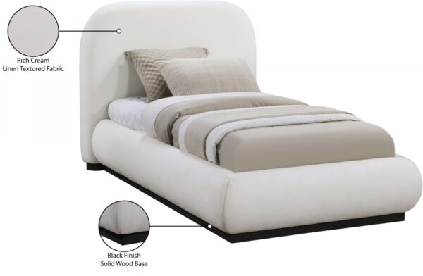 Vaughn Linen Textured Fabric UpholsteredTwin Bed